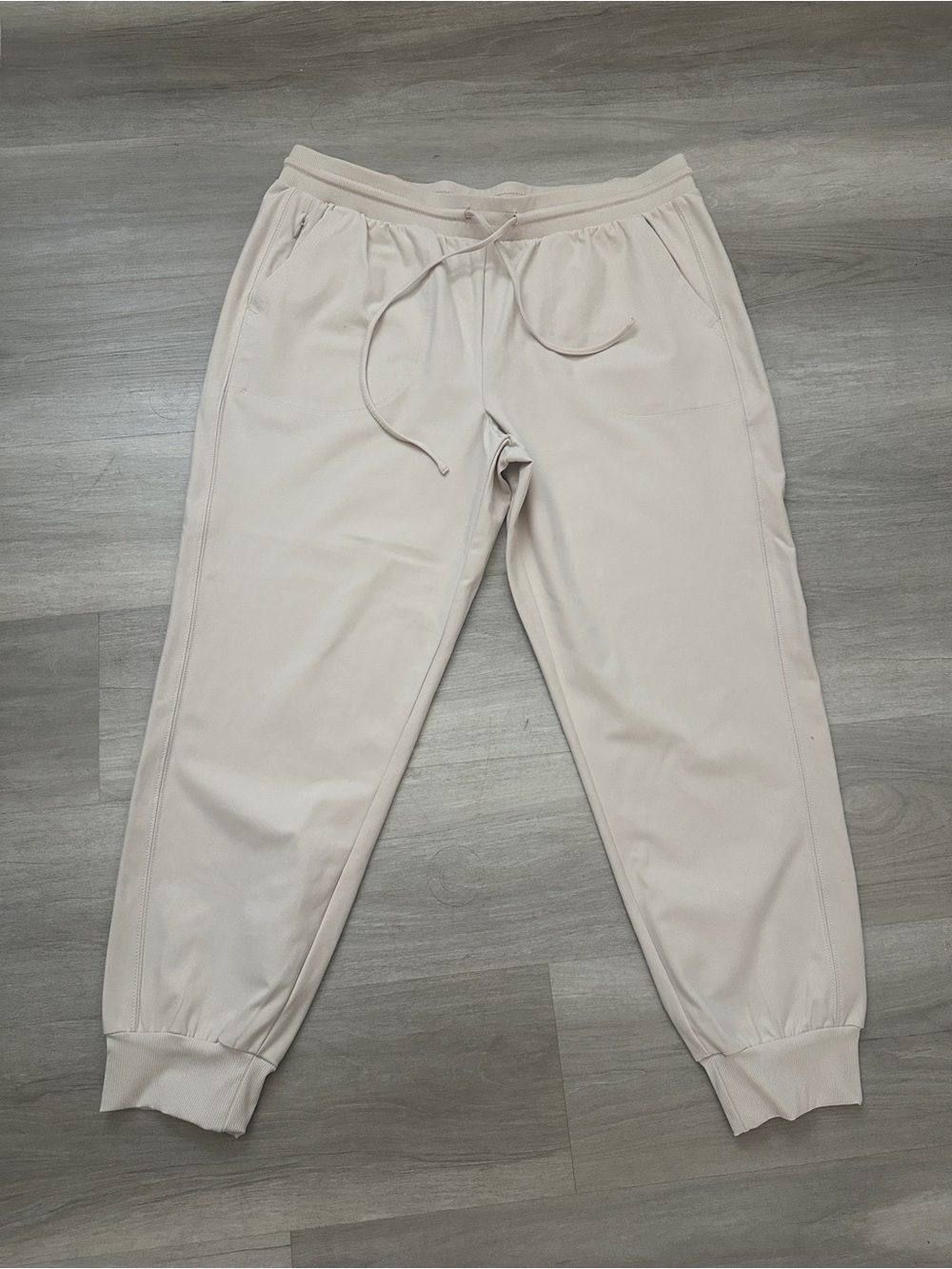 Rachel Zoe Blush Taupe Ribbed-Waist Pull-On Pants